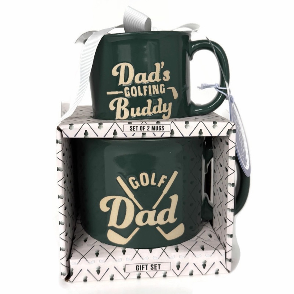Golf Dad and Dad’s Golfing Buddy 2 Piece Matching Ceramic Mug Set
